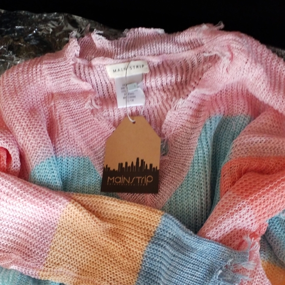 Pastel Distressed Striped Sweater **1 LAR LEFT!** - Picture 5 of 7